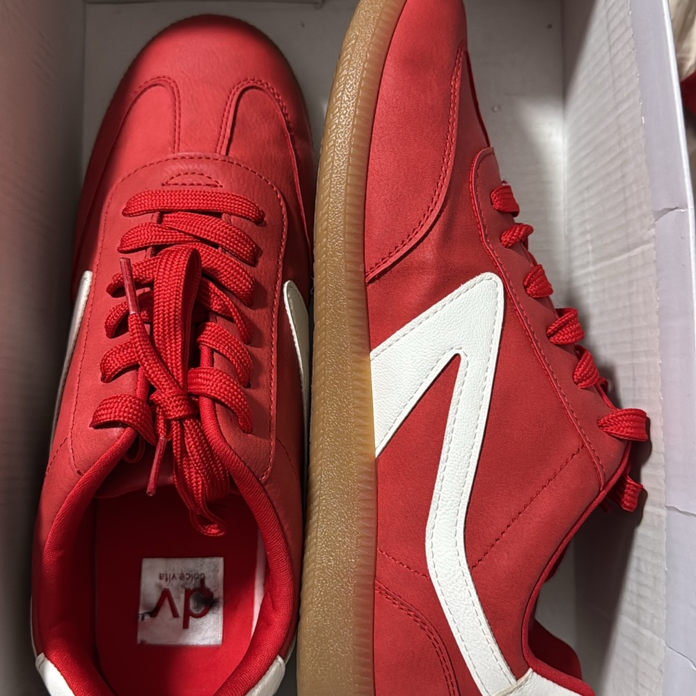 Dolce Vita Red and White Sneakers